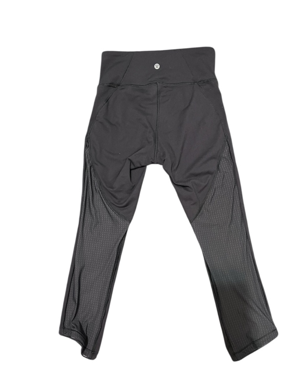Lululemon Black Mesh-Panel Workout Leggings